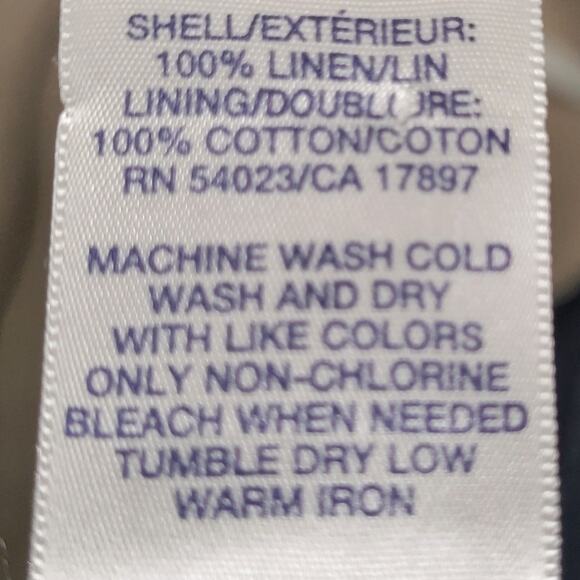 Old Navy Linen Mini Slip Dress Black Crisscross Back Lined Adjustable 4 Y2K Vtg - Picture 7 of 9